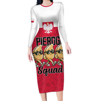 Funny Pierogi Squad Long Sleeve Bodycon Dress Polish Pride Food Humor