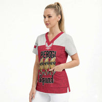 Funny Pierogi Squad Scrub Top Polish Pride Food Humor