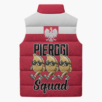 Funny Pierogi Squad Sleeveless Puffer Jacket Polish Pride Food Humor