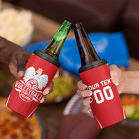 Custom Poland Volleyball 4 in 1 Can Cooler Tumbler Bialo–Czerwoni Go Champions