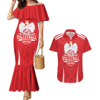 Custom Poland Volleyball Couples Matching Mermaid Dress and Hawaiian Shirt Bialo–Czerwoni Go Champions