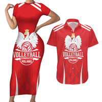Custom Poland Volleyball Couples Matching Short Sleeve Bodycon Dress and Hawaiian Shirt Bialo–Czerwoni Go Champions