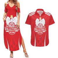 Custom Poland Volleyball Couples Matching Summer Maxi Dress and Hawaiian Shirt Bialo–Czerwoni Go Champions