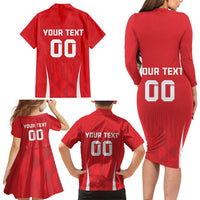 Custom Poland Volleyball Family Matching Long Sleeve Bodycon Dress and Hawaiian Shirt Bialo–Czerwoni Go Champions