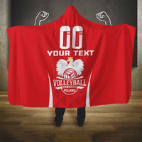 Custom Poland Volleyball Hooded Blanket Bialo–Czerwoni Go Champions