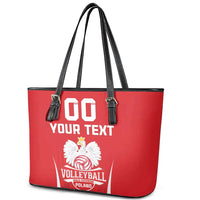 Custom Poland Volleyball Leather Tote Bag Bialo–Czerwoni Go Champions