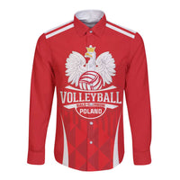 Custom Poland Volleyball Long Sleeve Button Shirt Bialo–Czerwoni Go Champions