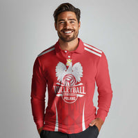 Custom Poland Volleyball Long Sleeve Polo Shirt Bialo–Czerwoni Go Champions