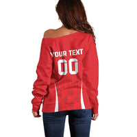 Custom Poland Volleyball Off Shoulder Sweater Bialo–Czerwoni Go Champions