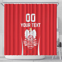 Custom Poland Volleyball Shower Curtain Bialo–Czerwoni Go Champions
