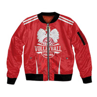 Custom Poland Volleyball Sleeve Zip Bomber Jacket Bialo–Czerwoni Go Champions