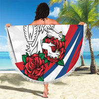 Personalized Czech Republic Beach Blanket Pravda Vitezi With Rose
