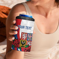 Personalized Czech Republic 4 in 1 Can Cooler Tumbler Pravda Vitezi With Rose