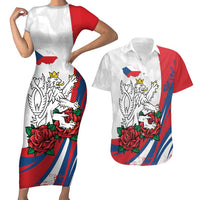 Personalized Czech Republic Couples Matching Short Sleeve Bodycon Dress and Hawaiian Shirt Pravda Vitezi With Rose