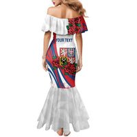 Personalized Czech Republic Family Matching Mermaid Dress and Hawaiian Shirt Pravda Vitezi With Rose