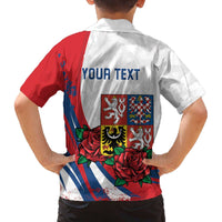 Personalized Czech Republic Family Matching Off The Shoulder Long Sleeve Dress and Hawaiian Shirt Pravda Vitezi With Rose