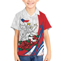 Personalized Czech Republic Family Matching Off Shoulder Maxi Dress and Hawaiian Shirt Pravda Vitezi With Rose