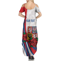 Personalized Czech Republic Family Matching Summer Maxi Dress and Hawaiian Shirt Pravda Vitezi With Rose