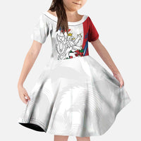 Personalized Czech Republic Kid Short Sleeve Dress Pravda Vitezi With Rose