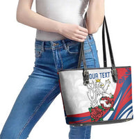 Personalized Czech Republic Leather Tote Bag Pravda Vitezi With Rose