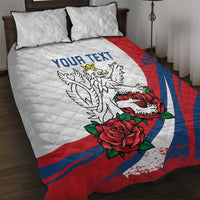 Personalized Czech Republic Quilt Bed Set Pravda Vitezi With Rose