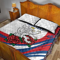 Personalized Czech Republic Quilt Bed Set Pravda Vitezi With Rose