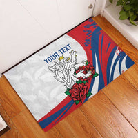 Personalized Czech Republic Rubber Doormat Pravda Vitezi With Rose