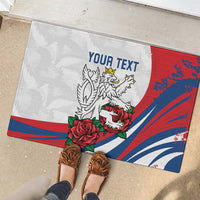 Personalized Czech Republic Rubber Doormat Pravda Vitezi With Rose