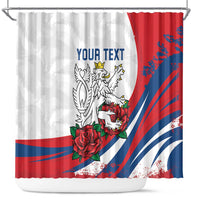Personalized Czech Republic Shower Curtain Pravda Vitezi With Rose