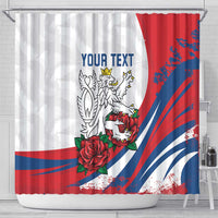 Personalized Czech Republic Shower Curtain Pravda Vitezi With Rose