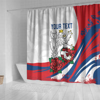 Personalized Czech Republic Shower Curtain Pravda Vitezi With Rose