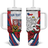Personalized Czech Republic Tumbler With Handle Pravda Vitezi With Rose