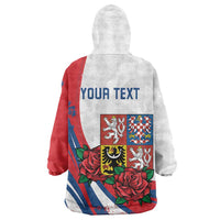 Personalized Czech Republic Wearable Blanket Hoodie Pravda Vitezi With Rose