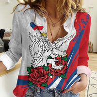 Personalized Czech Republic Women Casual Shirt Pravda Vitezi With Rose