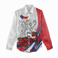 Personalized Czech Republic Women Casual Shirt Pravda Vitezi With Rose
