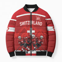 Custom Switzerland Ice Hockey Bomber Puffer Jacket La Nati World Glory