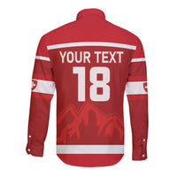 Custom Switzerland Ice Hockey Long Sleeve Button Shirt La Nati World Glory