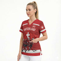 Custom Switzerland Ice Hockey Scrub Top La Nati World Glory