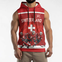 Custom Switzerland Ice Hockey Sleeveless Hoodie La Nati World Glory