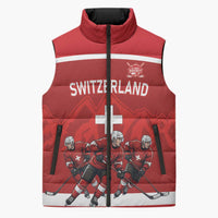 Custom Switzerland Ice Hockey Sleeveless Puffer Jacket La Nati World Glory