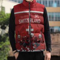 Custom Switzerland Ice Hockey Sleeveless Puffer Jacket La Nati World Glory
