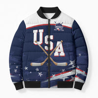 Custom USA Ice Hockey Bomber Puffer Jacket American Power 2026 Edition