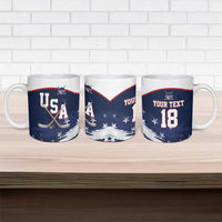 Custom USA Ice Hockey Ceramic Mug American Power 2026 Edition