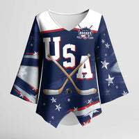 Custom USA Ice Hockey Kimono Sleeve Blouse American Power 2026 Edition