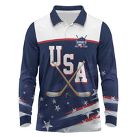Custom USA Ice Hockey Long Sleeve Polo Shirt American Power 2026 Edition