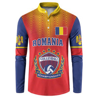 Custom Romania Volleyball Button Sweatshirt Sporty Style