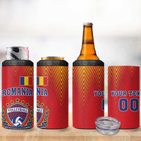 Custom Romania Volleyball 4 in 1 Can Cooler Tumbler Sporty Style