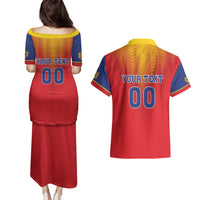 Custom Romania Volleyball Couples Matching Puletasi and Hawaiian Shirt Sporty Style