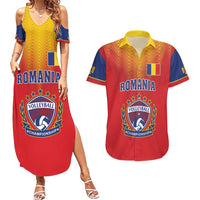 Custom Romania Volleyball Couples Matching Summer Maxi Dress and Hawaiian Shirt Sporty Style