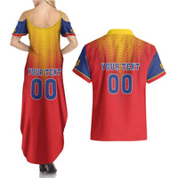 Custom Romania Volleyball Couples Matching Summer Maxi Dress and Hawaiian Shirt Sporty Style